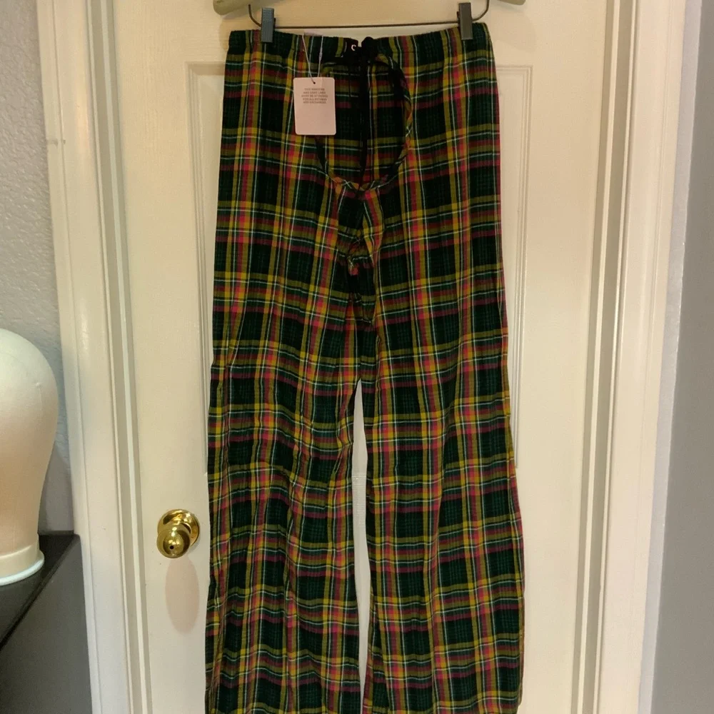 Savage Fenty By Rihanna Sleepwear Tied Up Tartan Open Back Pants Plaid M NWT - Picture 2 of 7